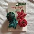 Merry & Bright Holiday Willow Wood Chews 4-Pack: Balls & Star Small Pets