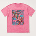 Colorful Starfish Sea Tile Rhinestone DTF Transfer Ocean Iron-On Pink Tee