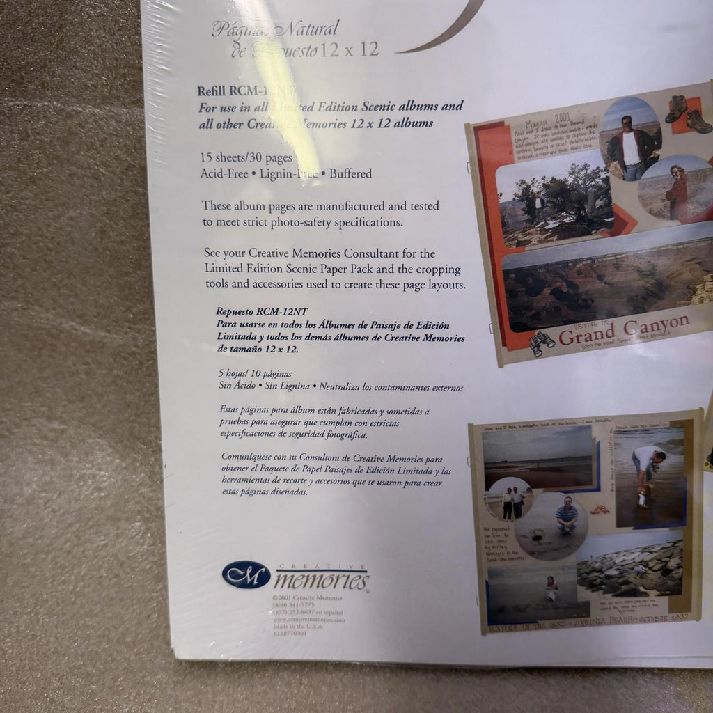 Vintage 2001 Creative Memories Natural 12x12 Pages RCM-12NT Sealed