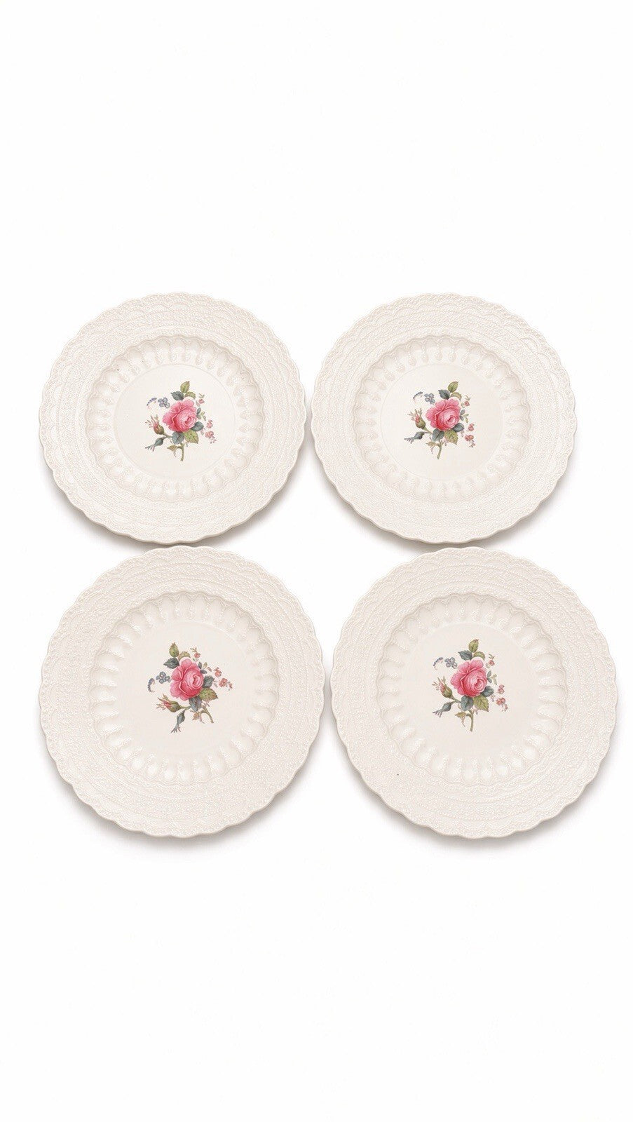 Vintage Spode’s Jewel Billingsley Rose 12 Pc Dinnerware Set Pink Floral England