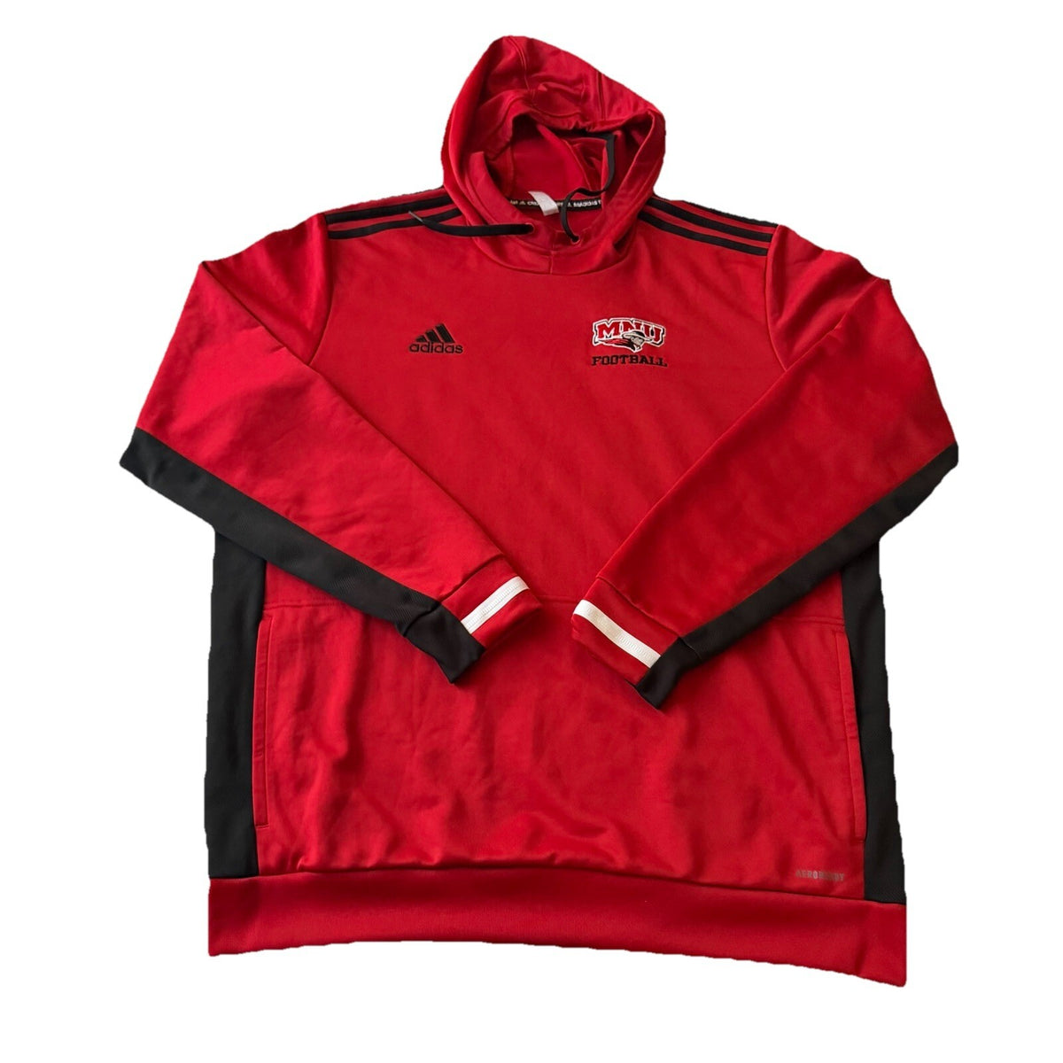 Adidas MNNU Football Hoodie Mens XL Red Minnesota State Mankato Aeroready