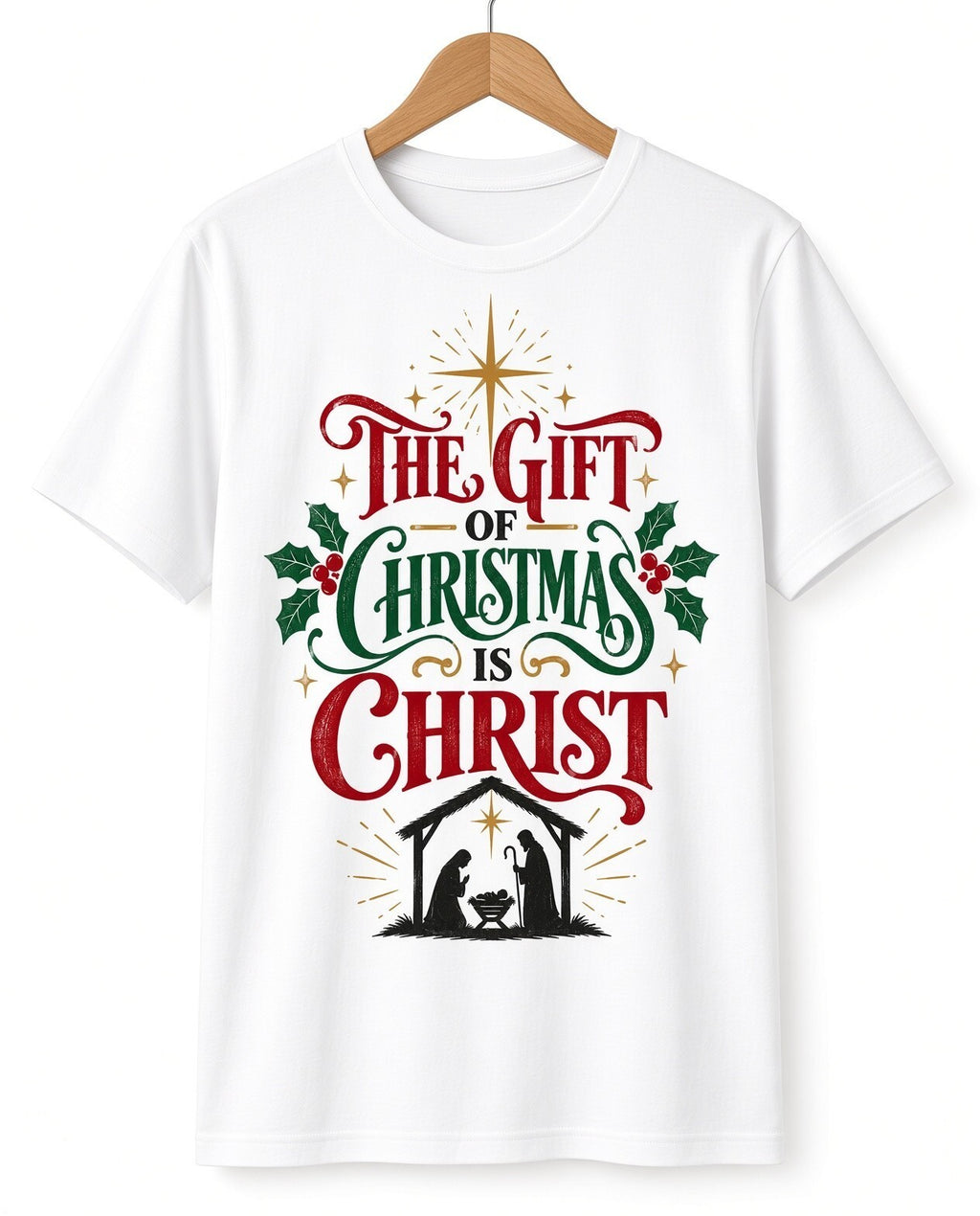 4pcs 10in Gift of Christmas Is Christ Nativity DTF Transfer Ready to Press