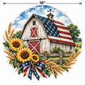 4pcs 10" Patriotic Barn Flag DTF PNG Sunflower Iron On Transfer