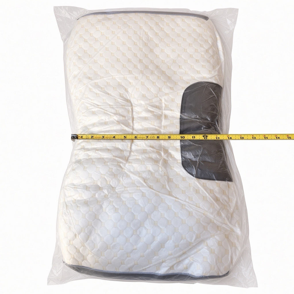 2 Pack Quilted Bed Pillows White Gold Pattern Gray Mesh Cooling Sleep Pillow Set