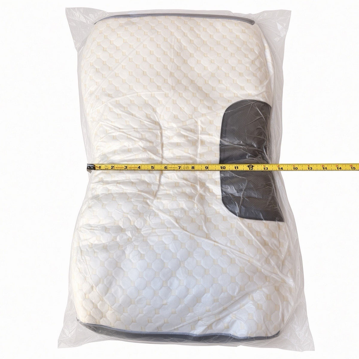 2 Pack Quilted Bed Pillows White Gold Pattern Gray Mesh Cooling Sleep Pillow Set