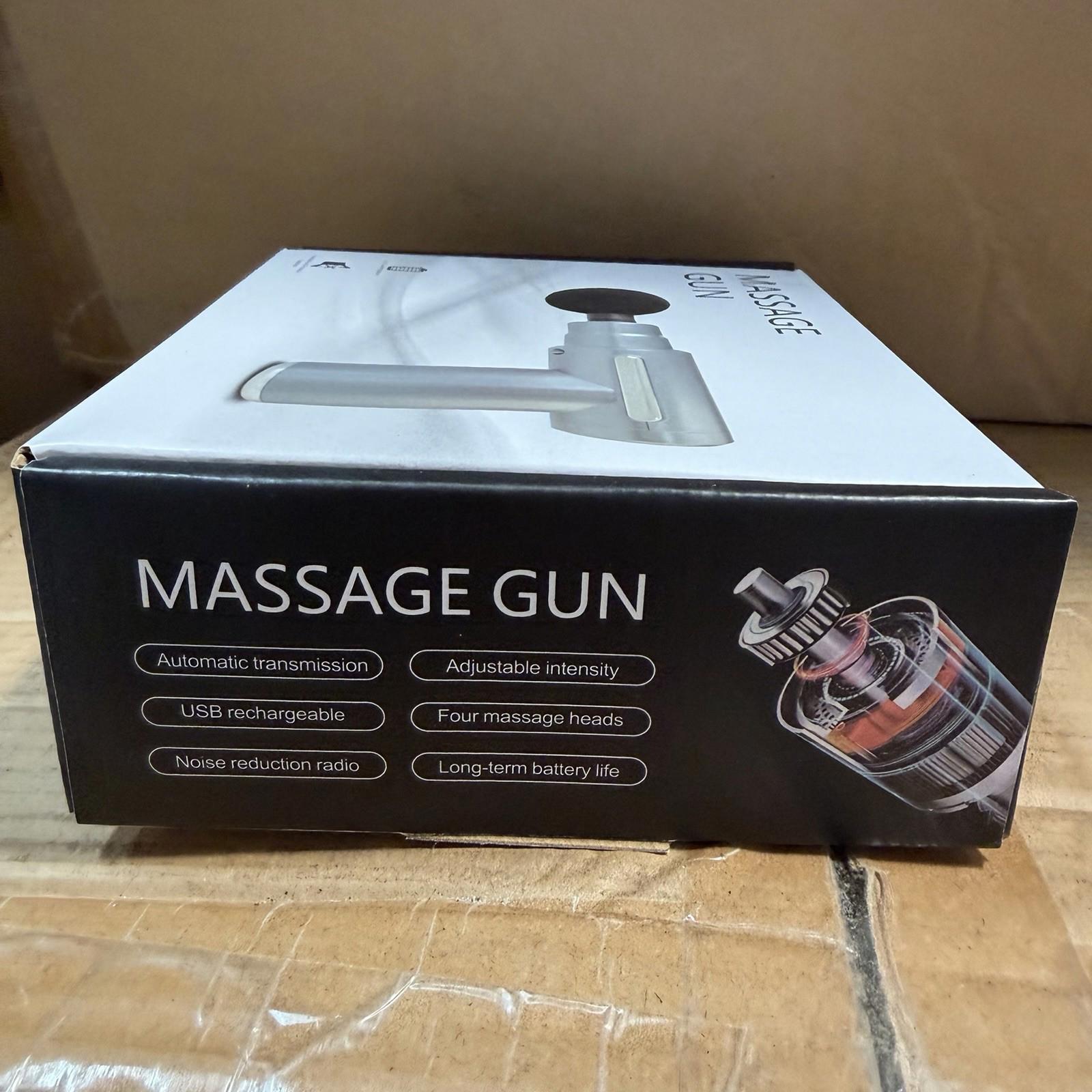 Massage Gun Deep Tissue Percussion Massager w/ 4 Heads USB New