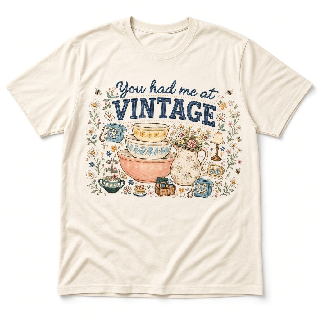 4Pcs 10 Inch Vintage Mixing Bowls Floral DTF Iron On Shirt Decal