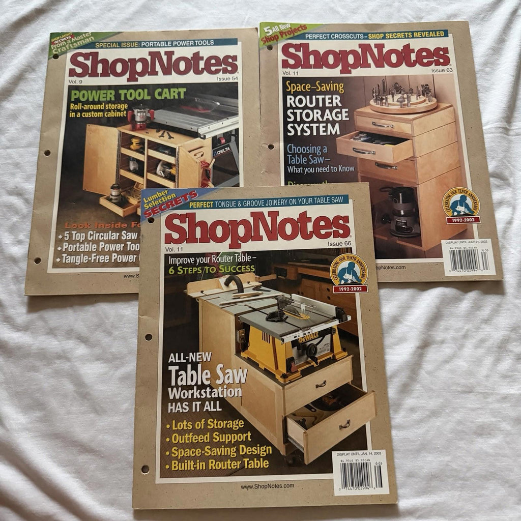 ShopNotes Magazines Vol. 9 & 11 (Issues 54, 63, 66) – Vintage Shop Projects