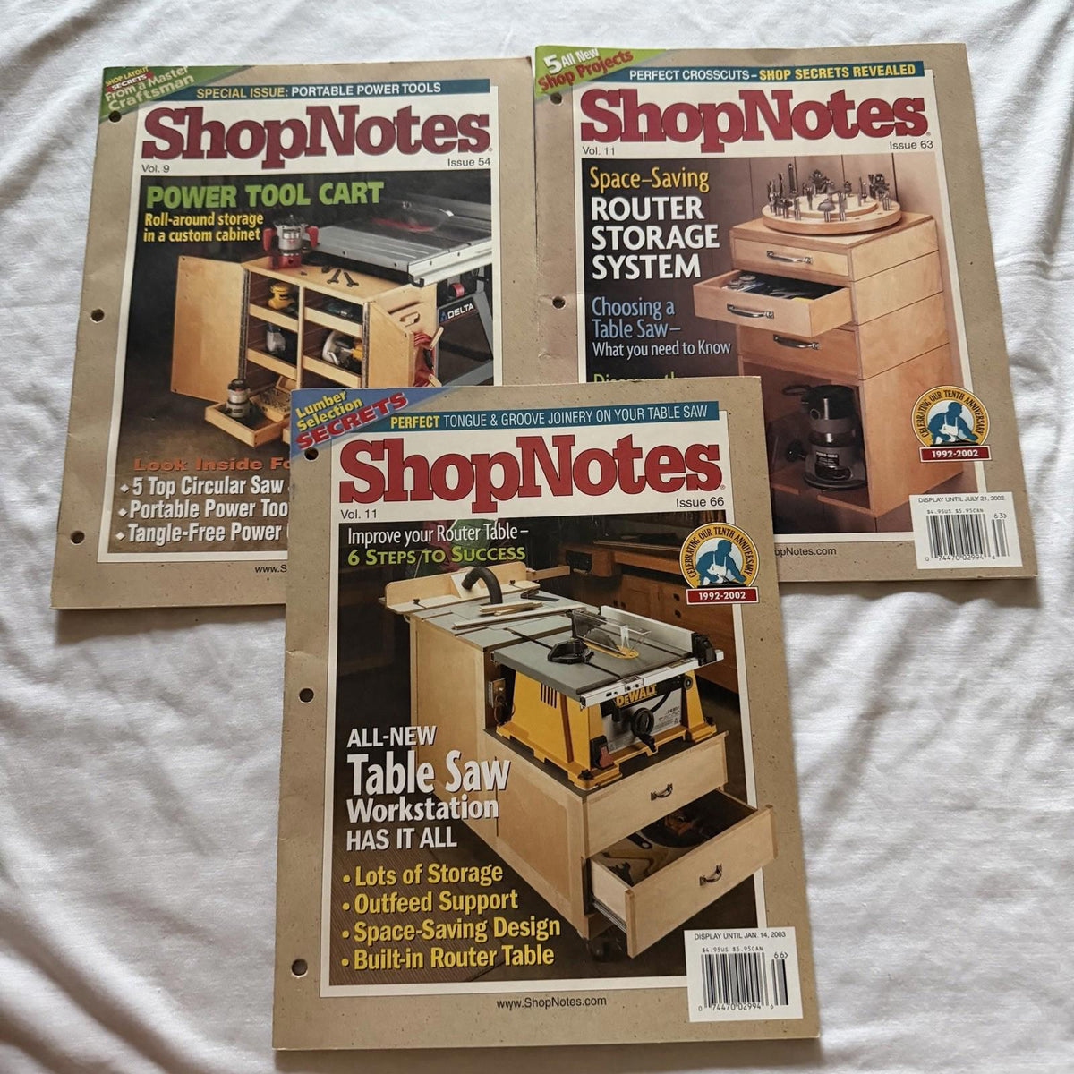 ShopNotes Magazines Vol. 9 & 11 (Issues 54, 63, 66) – Vintage Shop Projects