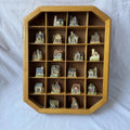 Vintage Miniature Cottage Houses Set w/ Wood Display Shelf 20 Pc