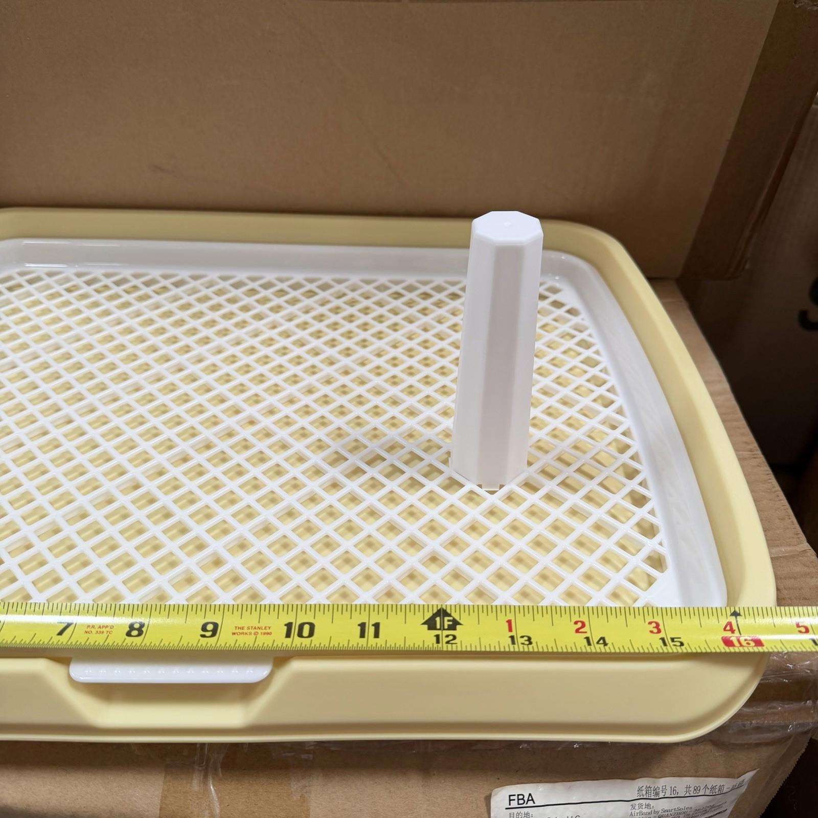 Dog Potty Training Tray Pee Pad Holder Plastic Toilet with Removable Net 16”