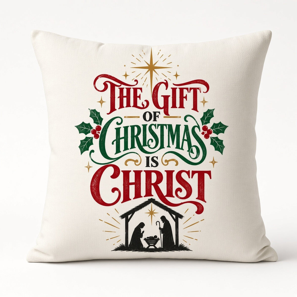 4pcs 10in Gift of Christmas Is Christ Nativity DTF Transfer Ready to Press