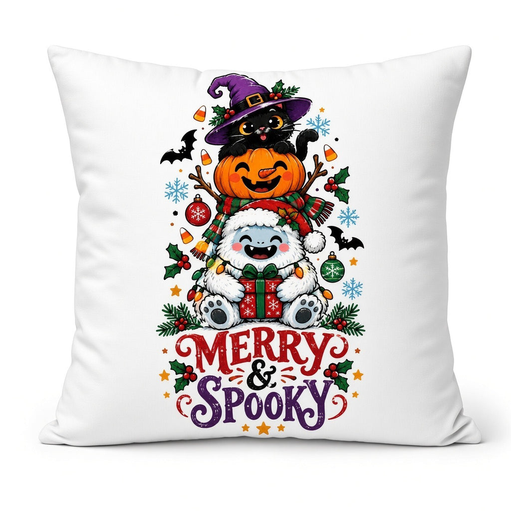Merry & Spooky Yeti Pumpkin Cat DTF Transfer Ready to Press Print