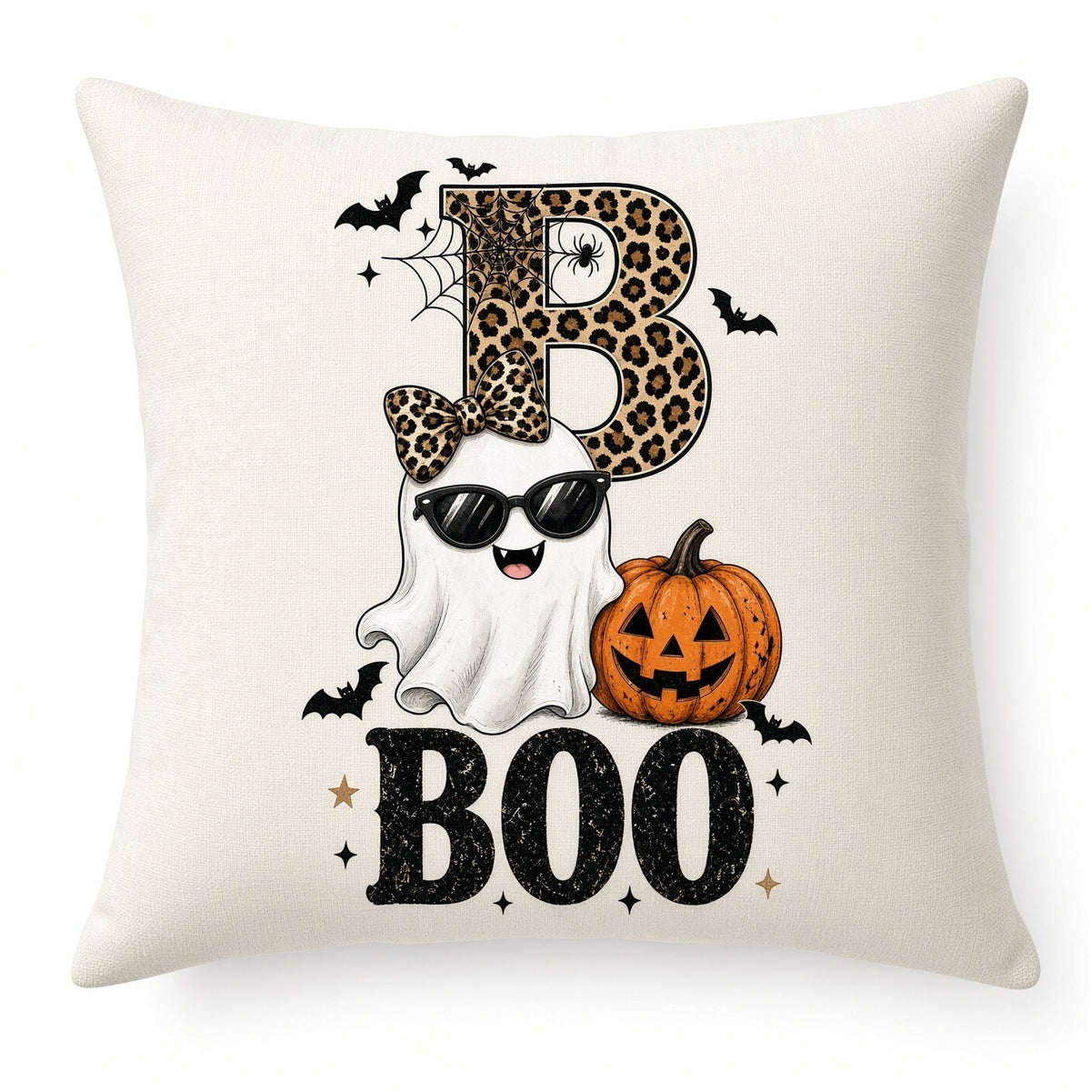 4pcs 10in BOO Ghost Leopard Pumpkin Halloween DTF Transfer