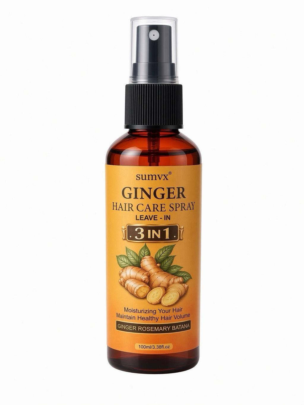 SUMVX Ginger Hair Care Spray 3-in-1 Leave-In Rosemary Batana Oil 100ml