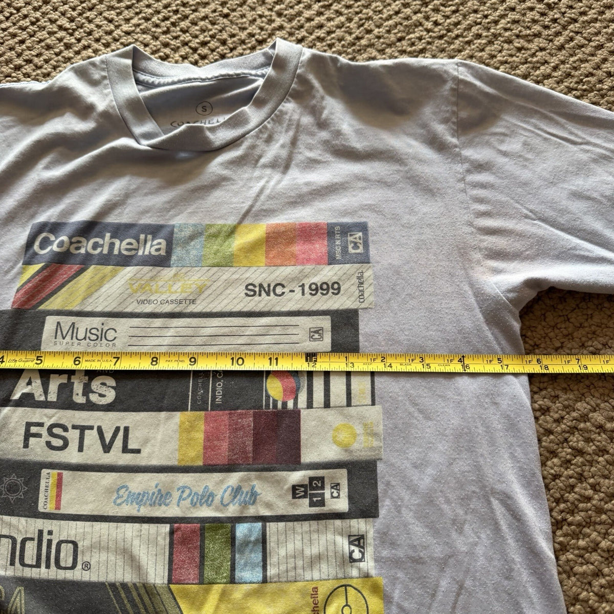 Vintage Coachella Festival Gray T-Shirt Size S Vintage Wristband Graphic Merch