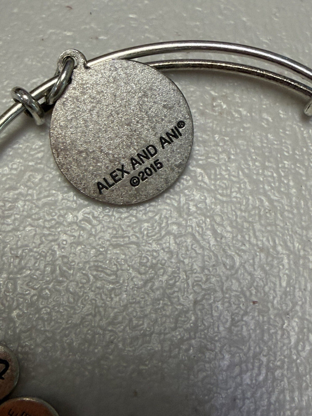 Alex and Ani Four Leaf Clover Charm Expandable Bangle Bracelet Silver Tone Lucky