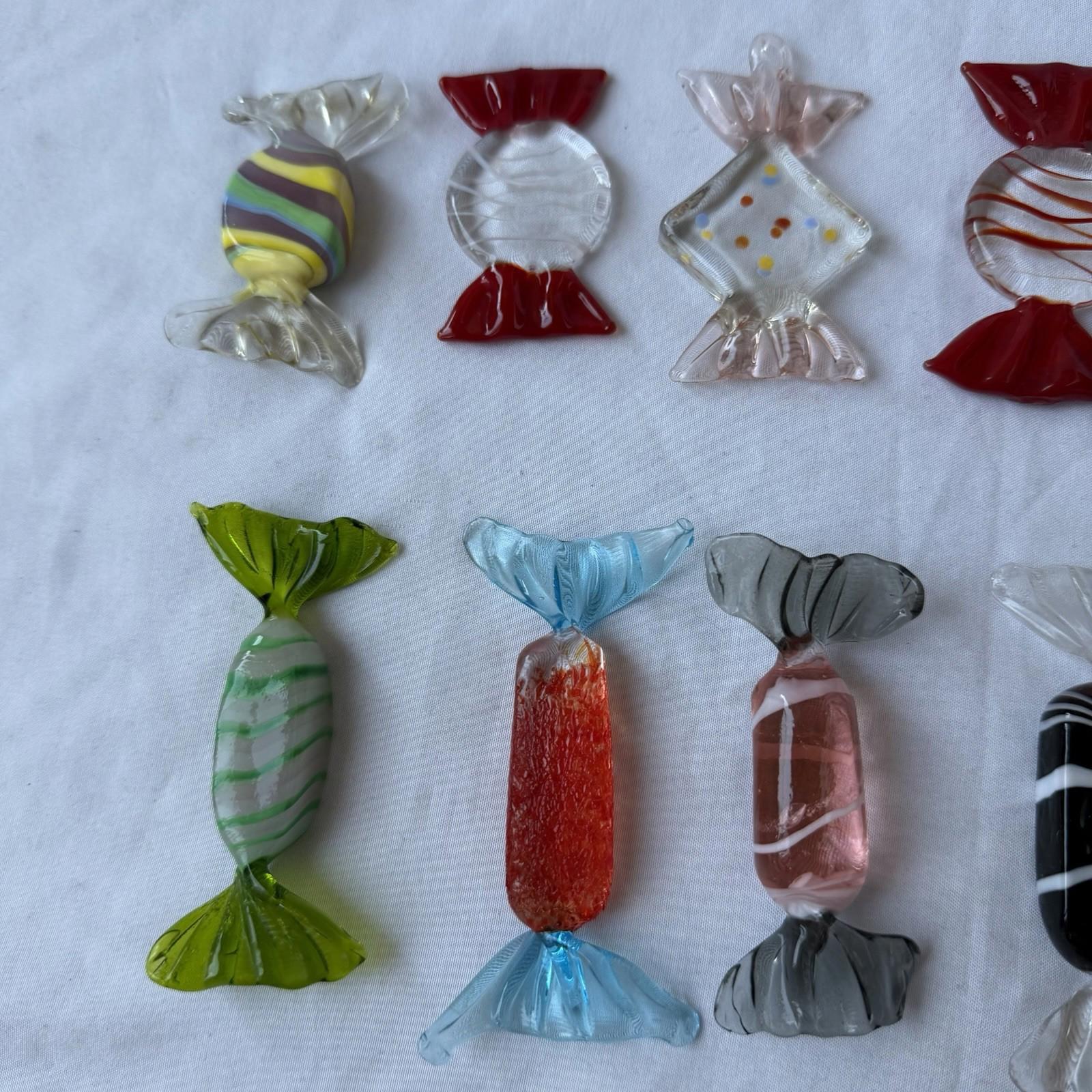 Vintage Murano Art Glass Candy Figurines Lot w/ Crystal Compote