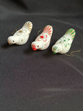 Set of 3 Vintage Mexican Clay Bird Whistles Hand Painted Hecho en Mexico