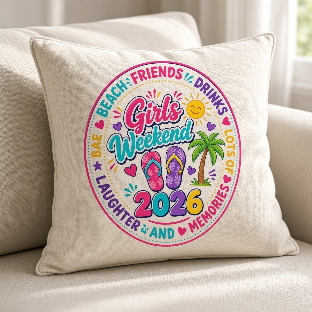 4pc 10" Girls Weekend 2026 Beach Friends Drinks Trip DTF Transfer Ready to P