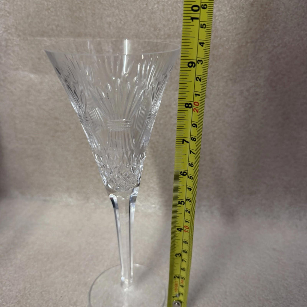Pair of WATERFORD CRYSTAL Millennium Prosperity Wheat Champagne Toasting Flutes