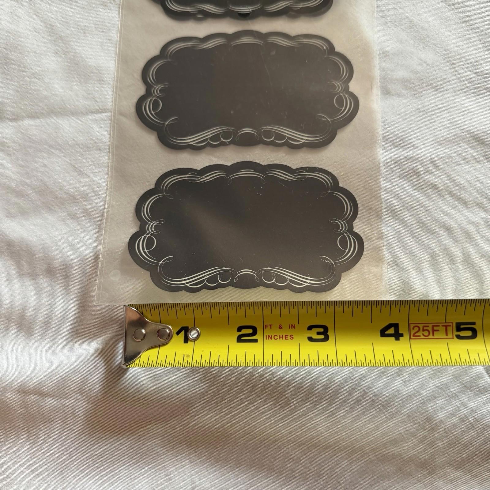 Recollections 9-Pack Scalloped Chalkboard Labels Black Ornate Frames for Jars