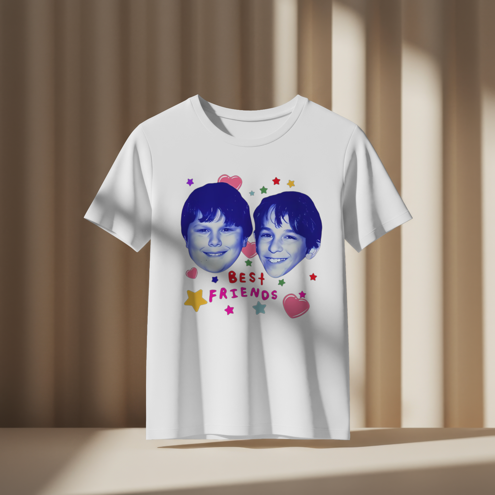 Best Friends Matching Shirt Cute Retro Faces Graphic Friendship T-Shirt