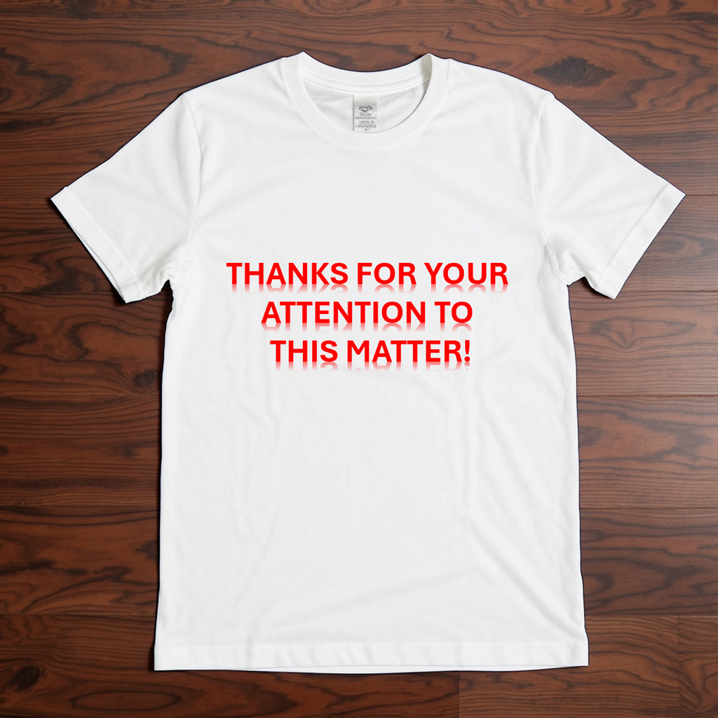 Funny Quote T-Shirt Thanks For Your Attention To This Matter Graphic Tee