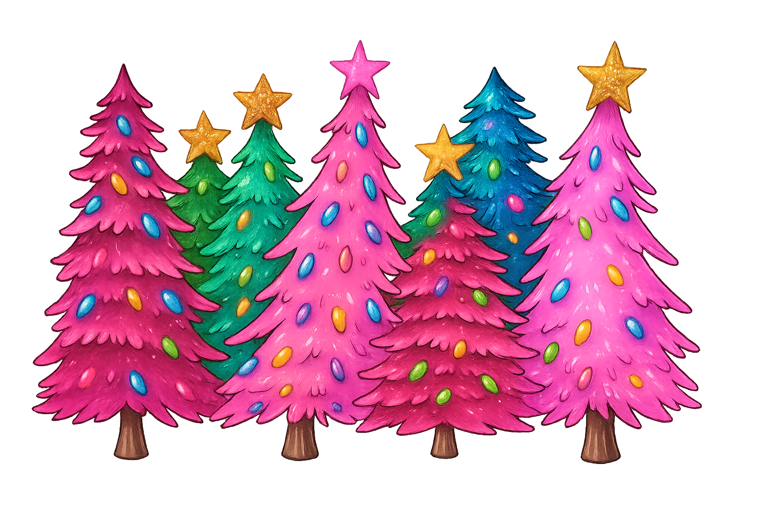 Retro Colorful Christmas Tree Shirt Holiday Lights Graphic Tee