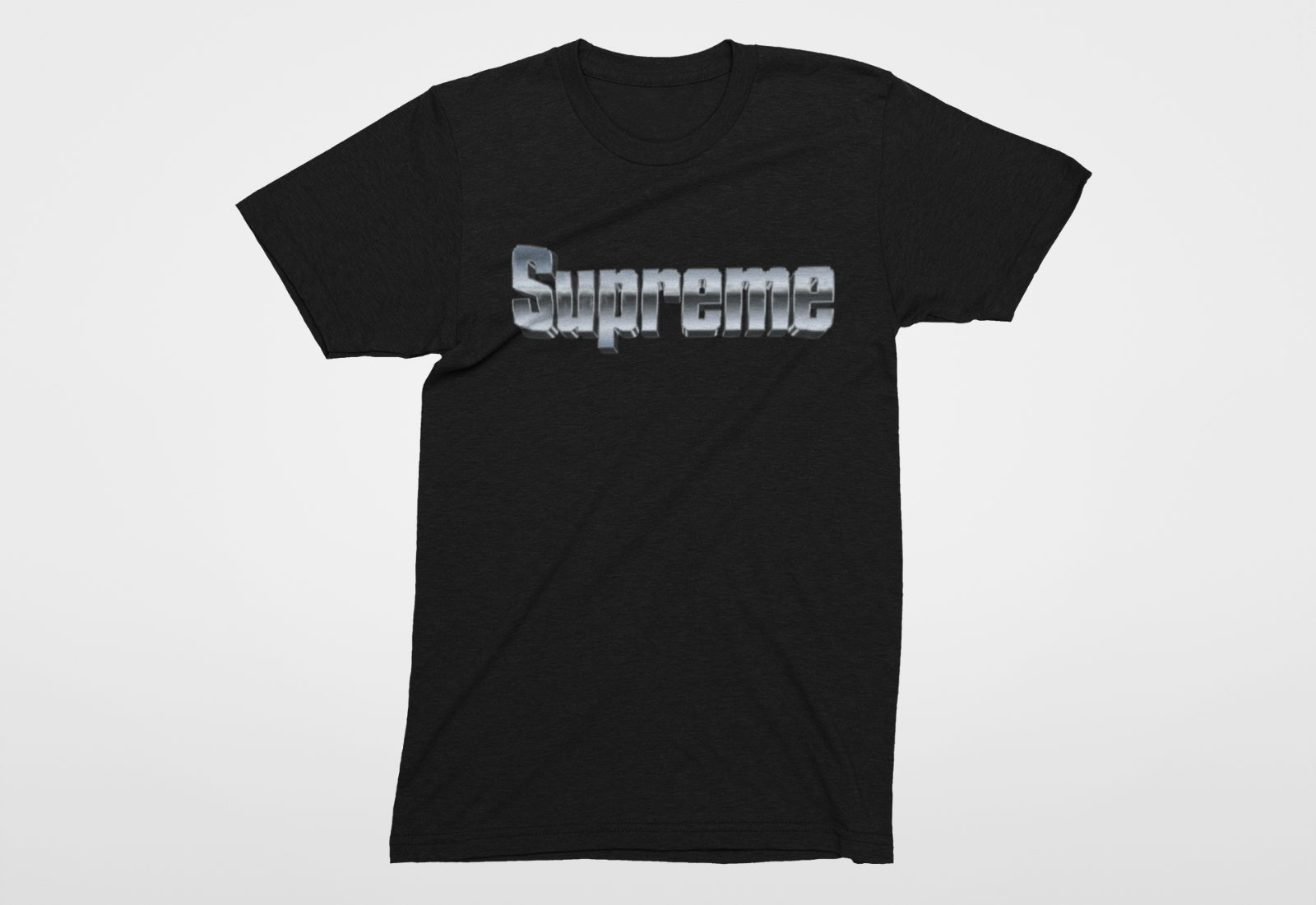 Supreme Chrome Logo T-Shirt – 3D Metallic Box Logo Graphic Tee