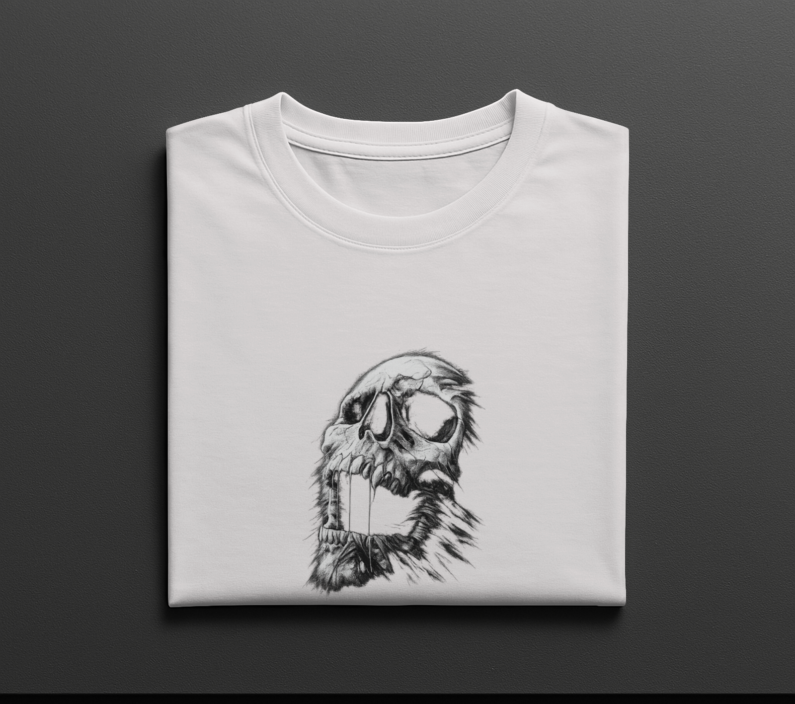 Distressed Skull Graphic Tee Horror Artwork Shirt Gothic Creepy Dark Style