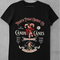Vintage Christmas Candy Cane Shirt Retro Santa Holiday Graphic Tee