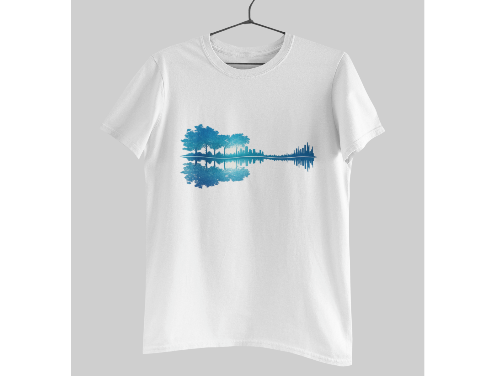 Guitar Lake Shadow Shirt Guitarist Musician Tee Nature Lover Gift