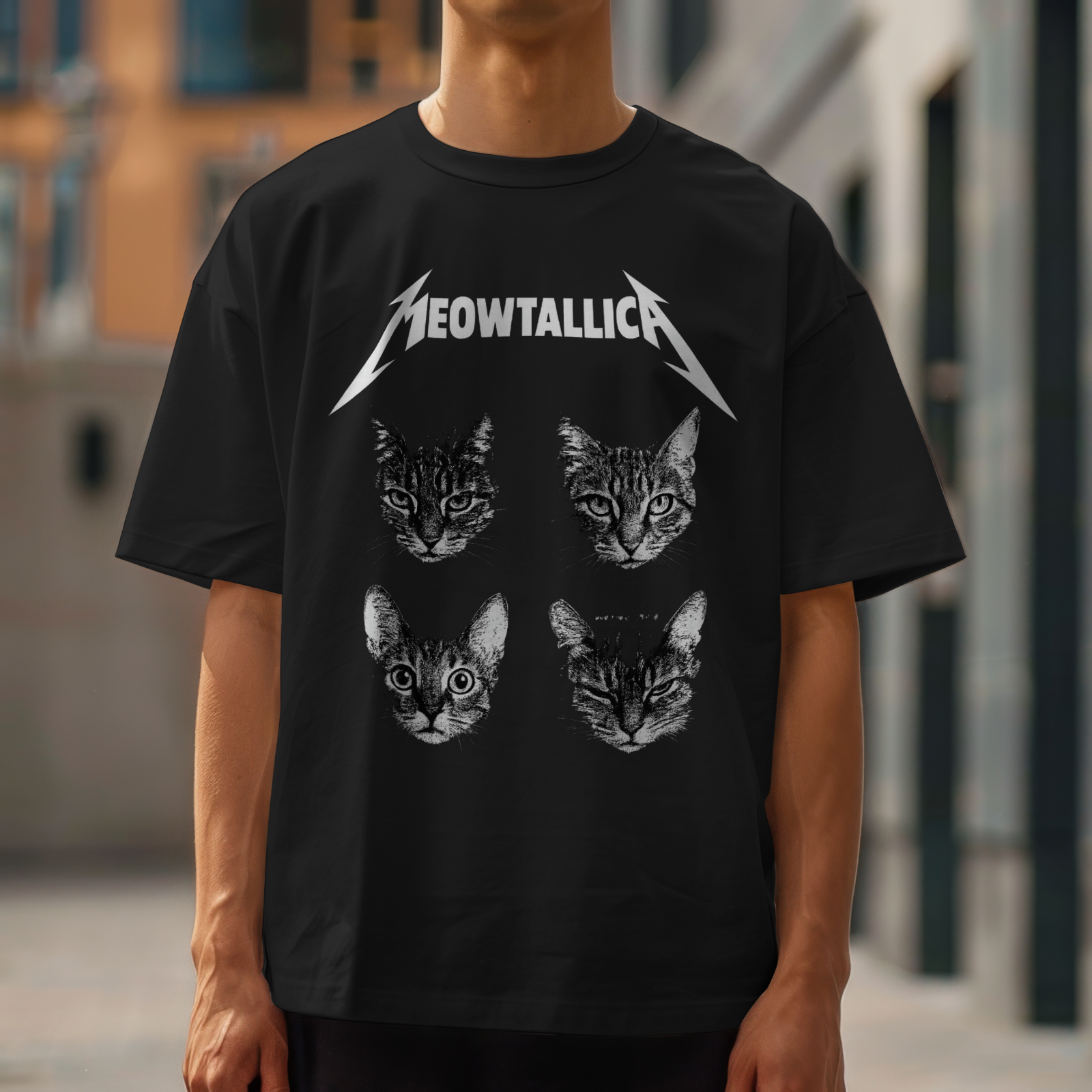 Meowtallica Cat Band Parody Shirt Funny Metal Kitty Rock Tee Gift for Cat Lovers