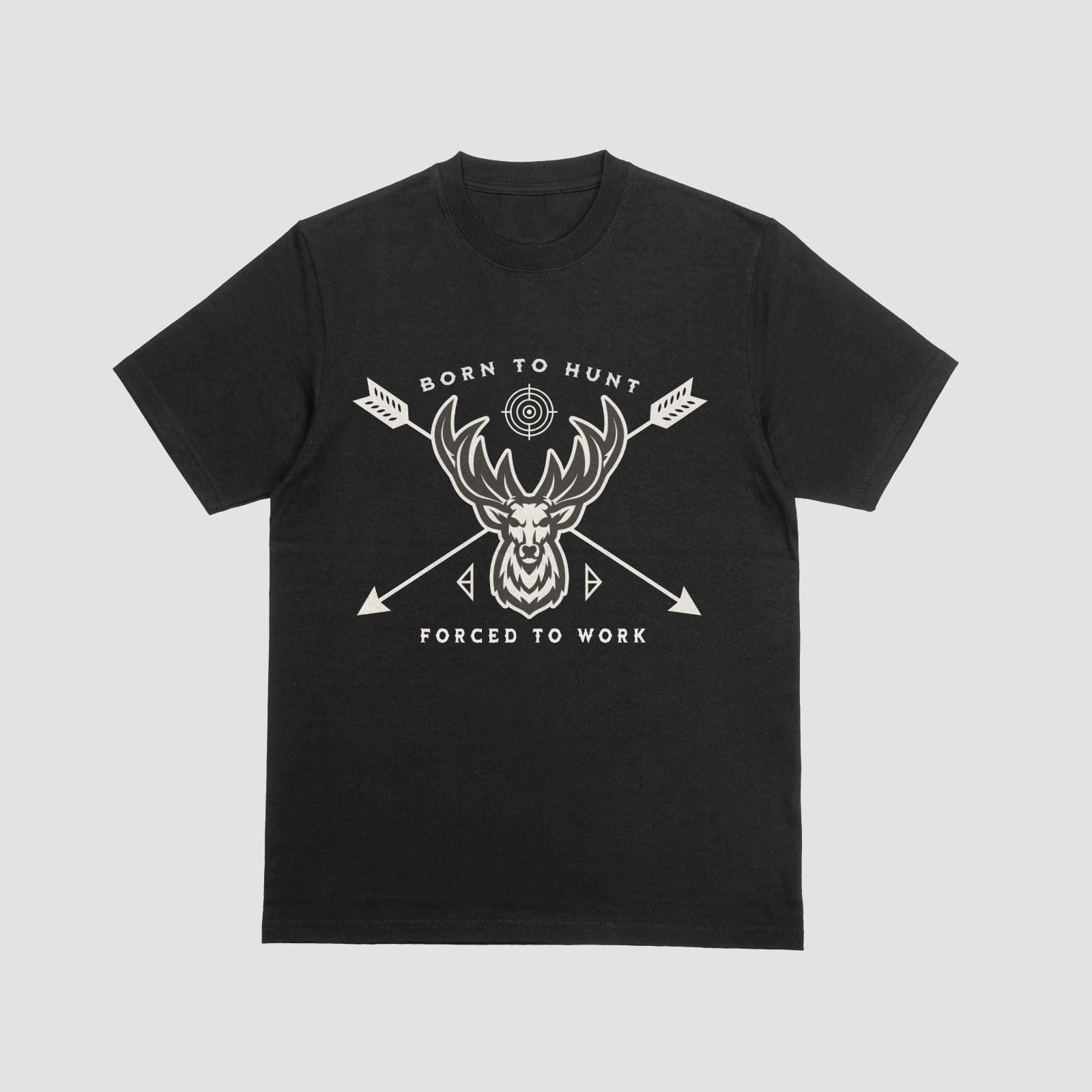 Born to Hunt Forced to Work Funny Deer Hunting Graphic T-Shirt