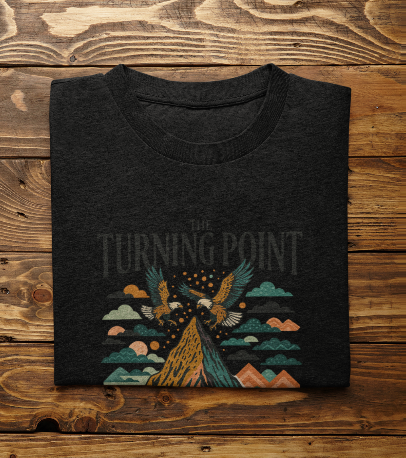 The Turning Point Faith & Duty Graphic T-Shirt Retro Mountain Eagle Tee A114