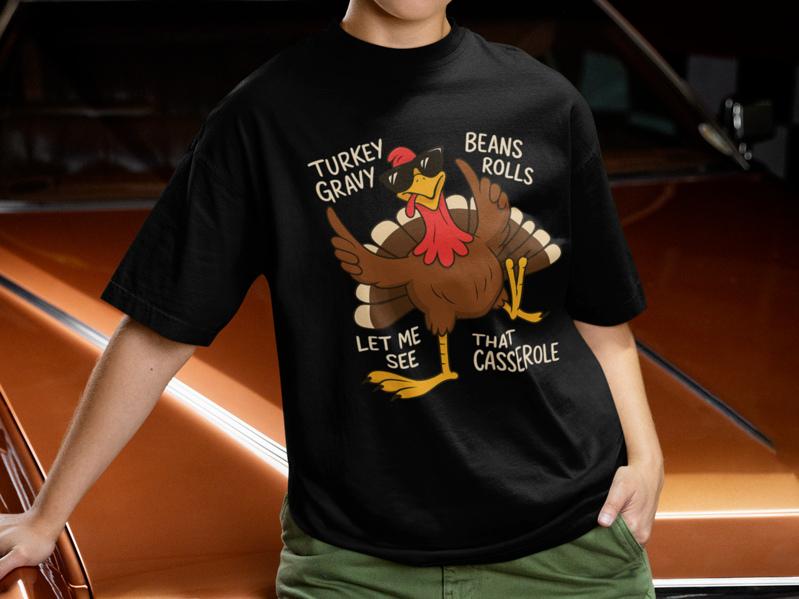 Funny Turkey Casserole Shirt Thanksgiving Food Humor Graphic Tee