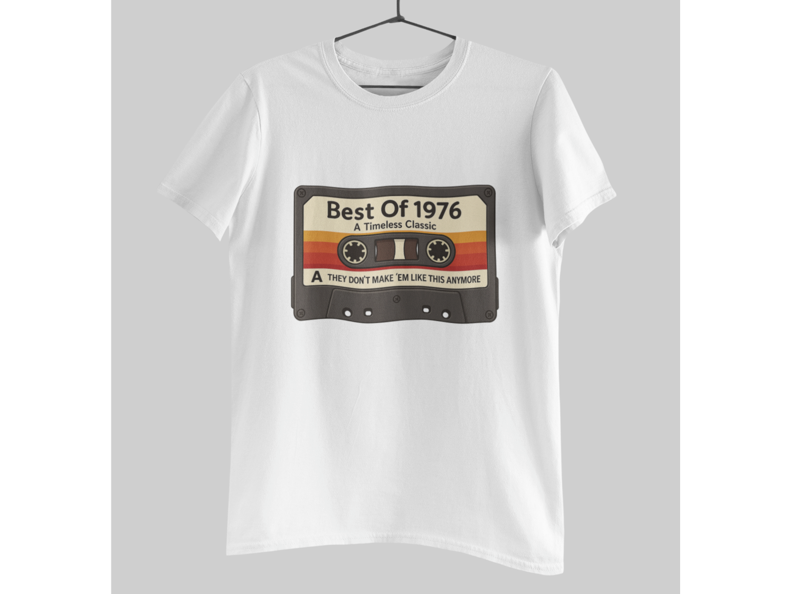 Mens 50th Birthday Shirt Best Of 1976 Retro Cassette Tape Music 50 Year Old