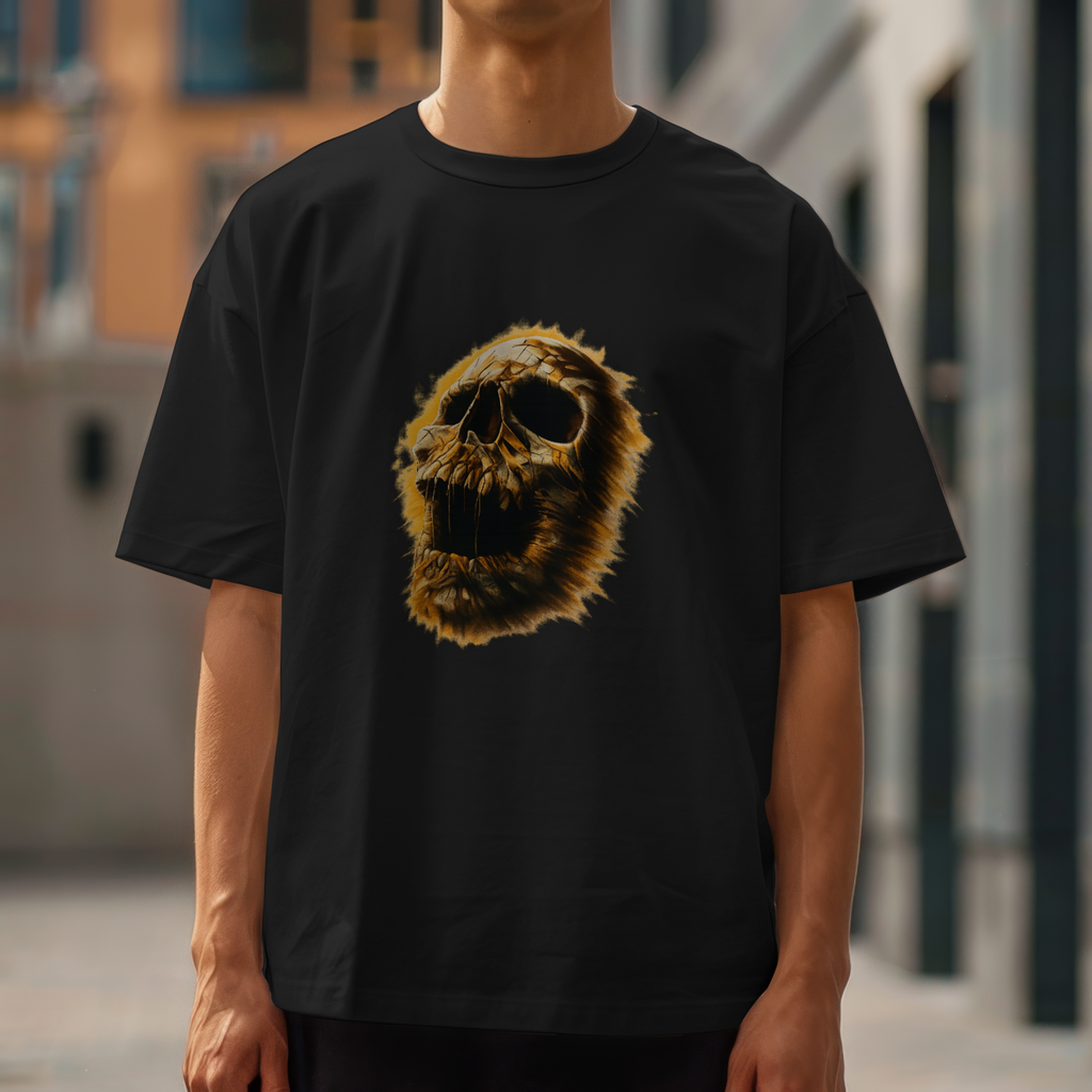 Vintage Skull Art T-Shirt Horror Grunge Graphic Tee Men Women Creepy Design