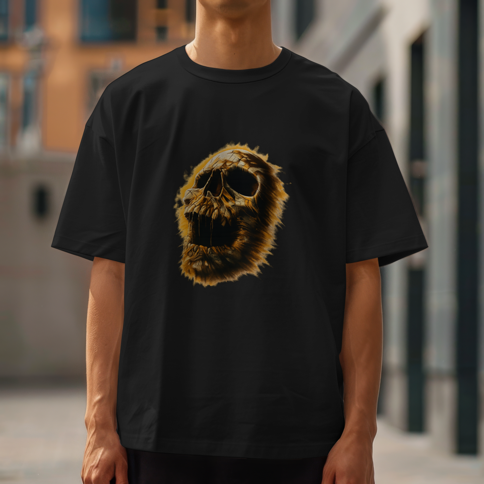 Vintage Skull Art T-Shirt Horror Grunge Graphic Tee Men Women Creepy Design