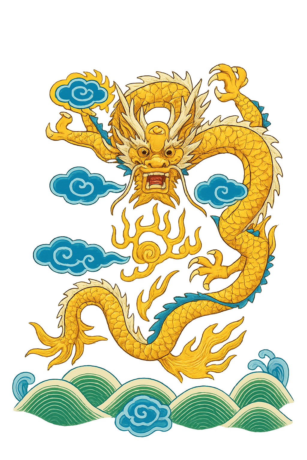 Traditional Chinese Yellow Dragon Shirt Mythical Oriental Art Graphic Tee