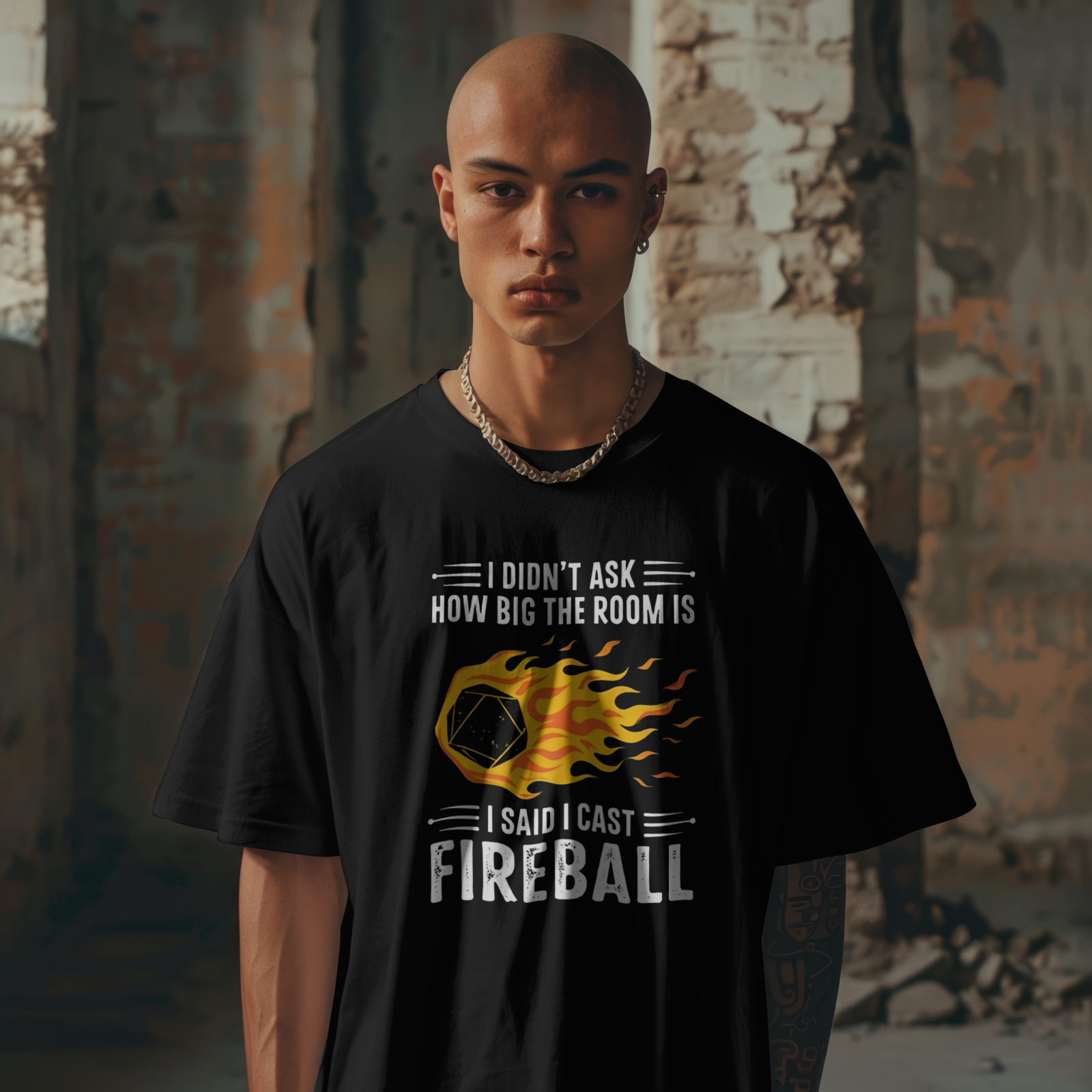 I Didn’t Ask I Cast Fireball Shirt Funny DnD RPG Gamer Tee