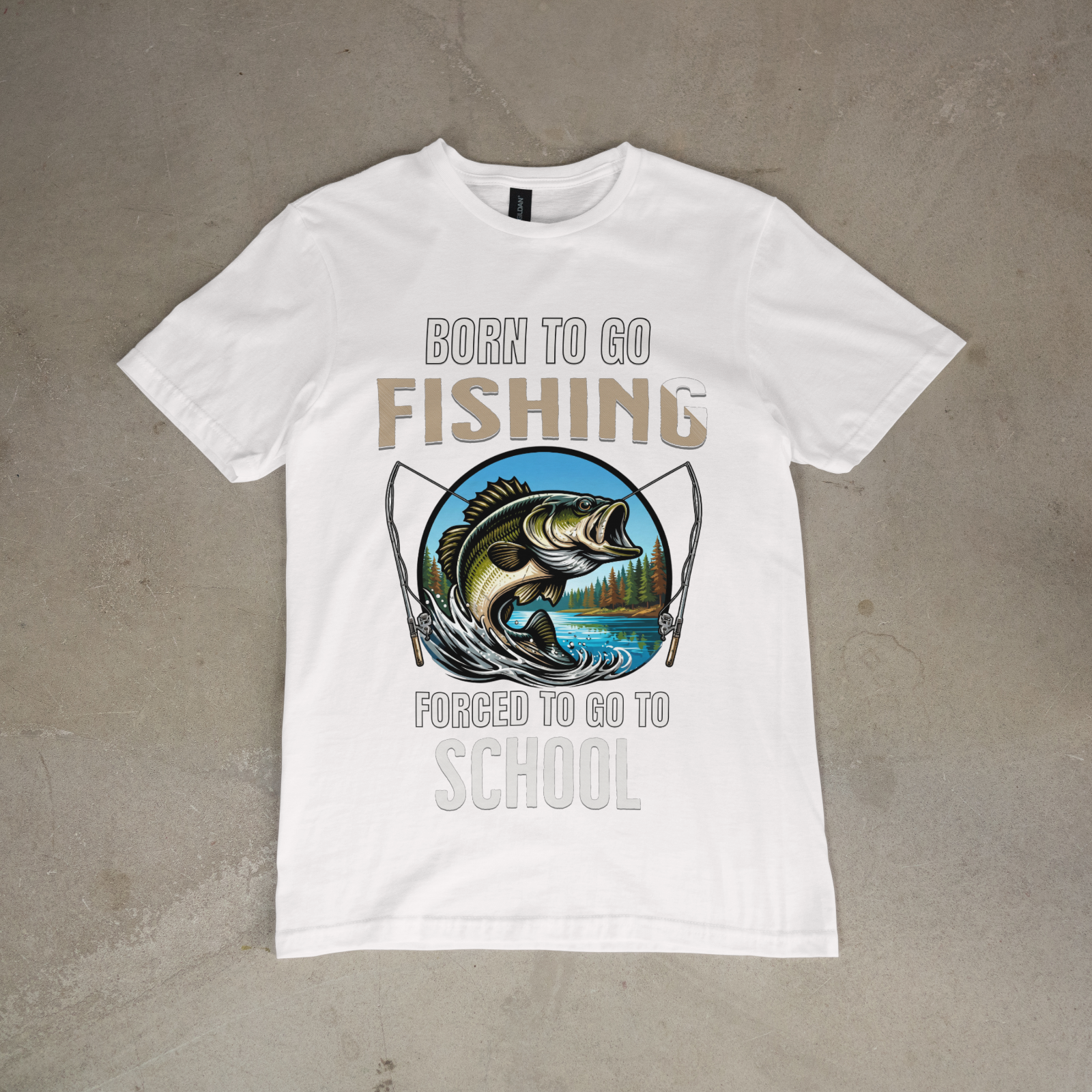 Born to Fish Forced to Go to School Shirt Funny Angler Tee