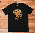 Serving Big Deals Funny Burger Fries Soda Graphic T-Shirt Political Parody Tee