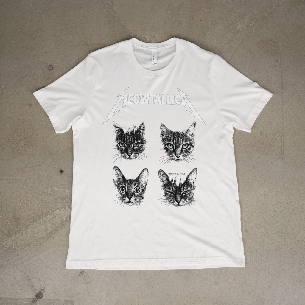 Meowtallica Cat Band Parody Shirt Funny Metal Kitty Rock Tee Gift for Cat Lovers