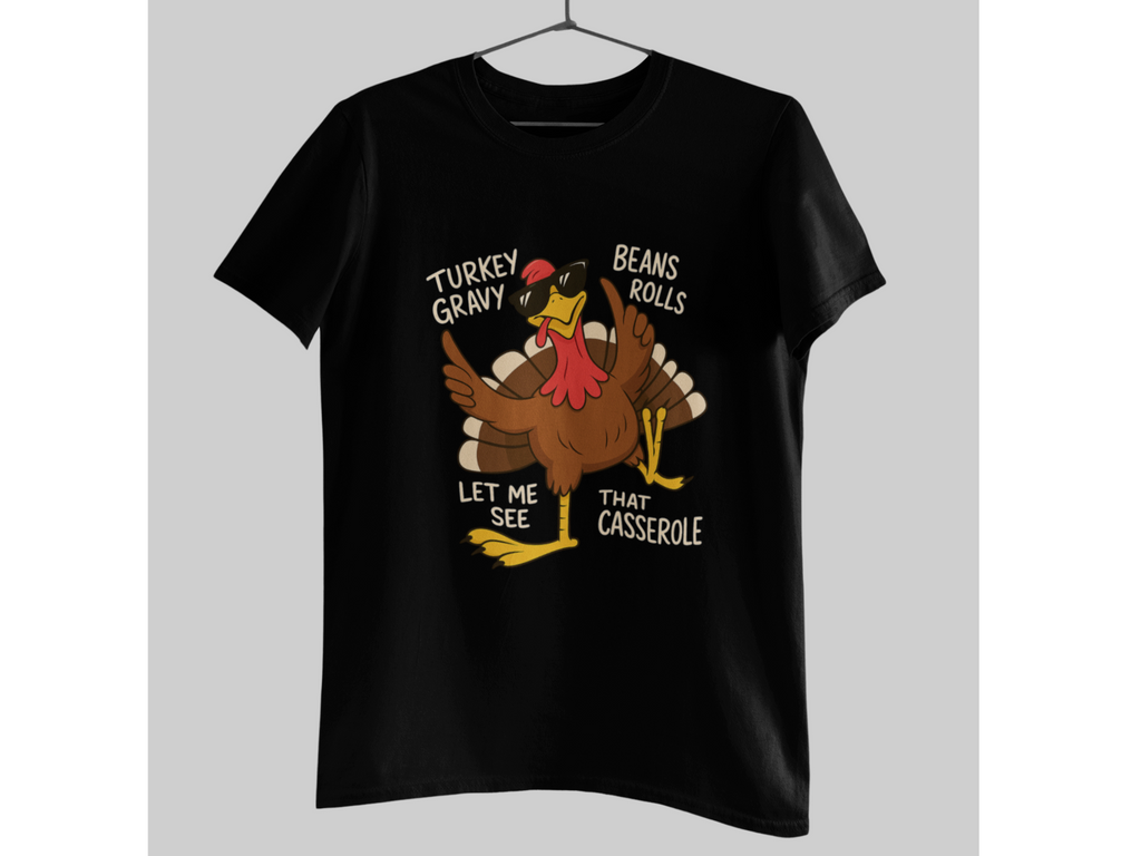 Funny Turkey Casserole Shirt Thanksgiving Food Humor Graphic Tee