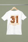 Thank You Charlie 31 A True Patriot 1993-2025 T-Shirt White & Black Cotton A110