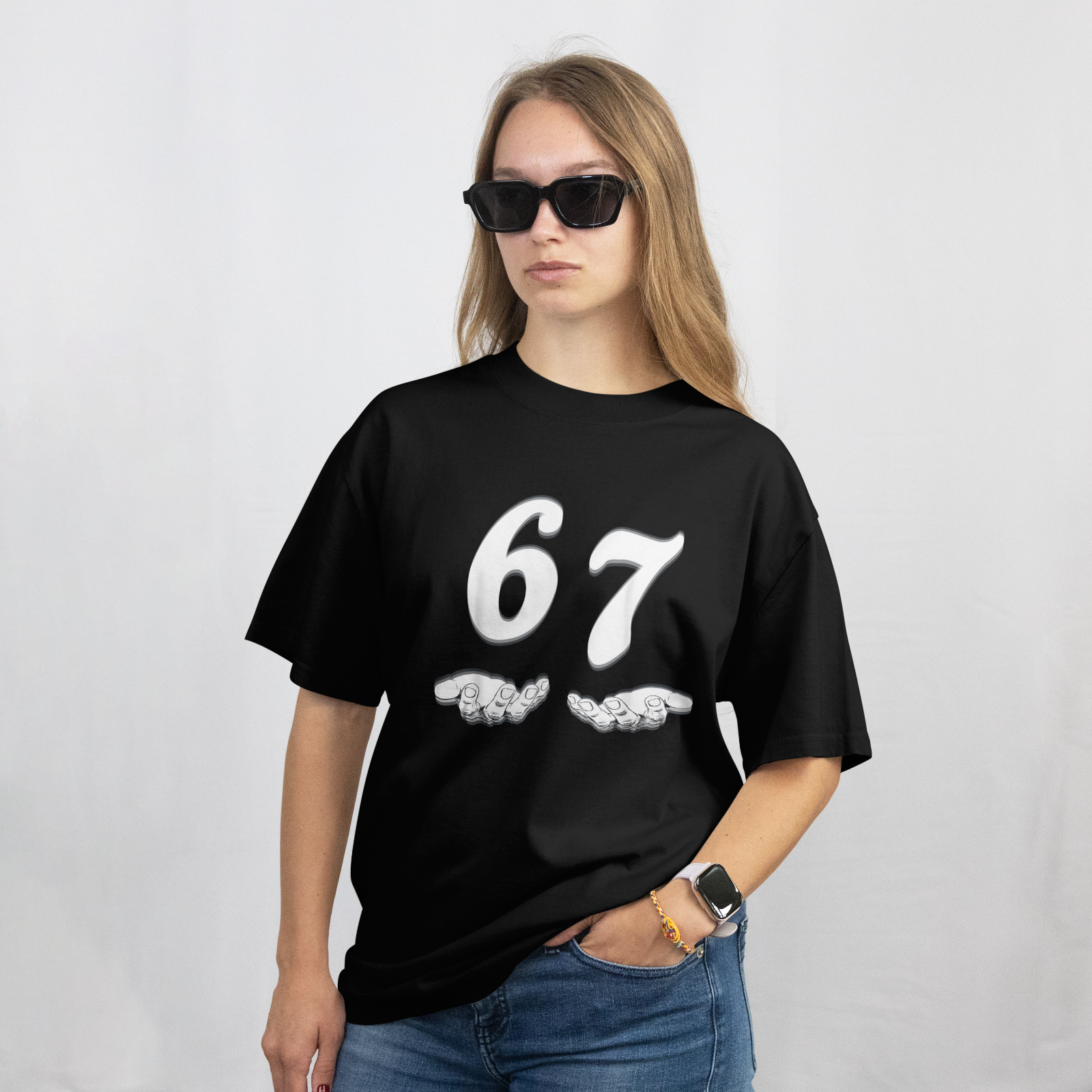 67 Angel Wings Meme Shirt Minimalist Funny Number Graphic T-Shirt