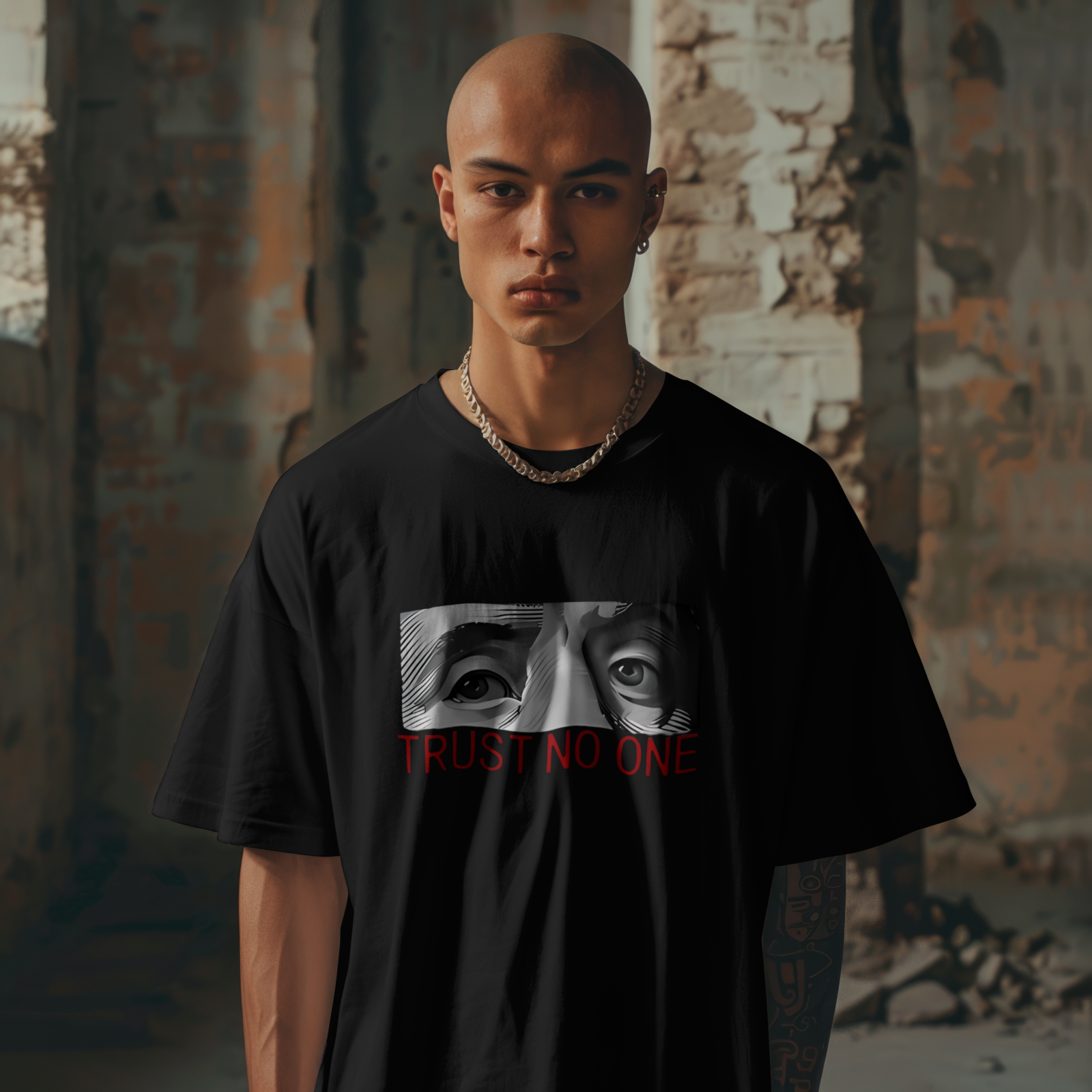 Trust No One Statement Shirt Abstract Eyes T-Shirt
