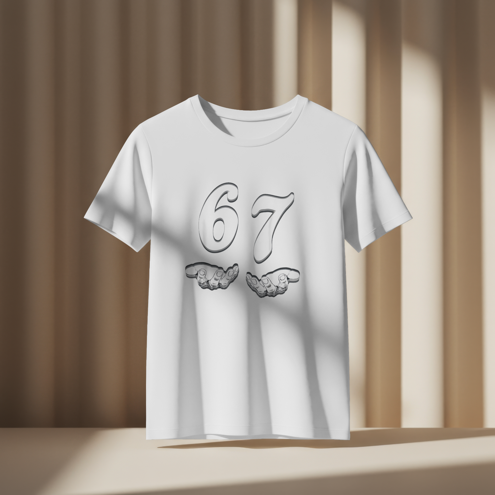 67 Angel Wings Meme Shirt Minimalist Funny Number Graphic T-Shirt